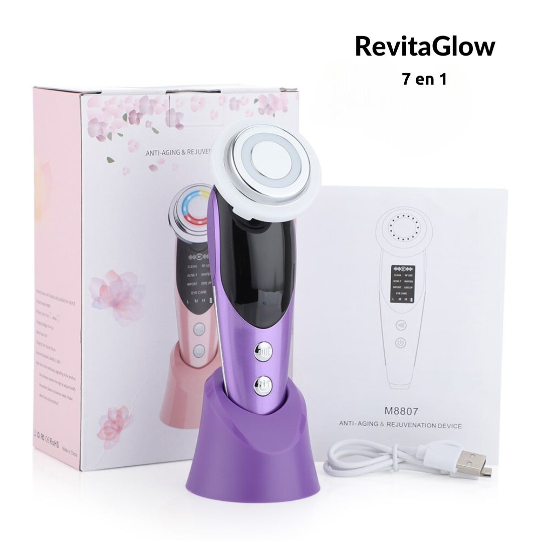 RevitaGlow™ – Appareil de Massage Facial 7 en 1 | Soin Anti-Âge & Nettoyage Profond