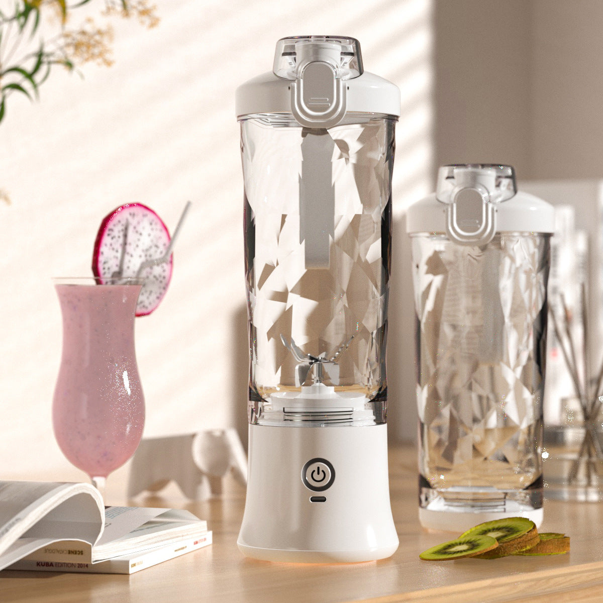 Mixeur Portatif 600ml – Blender Rechargeable à 6 Lames en Acier Inoxydable