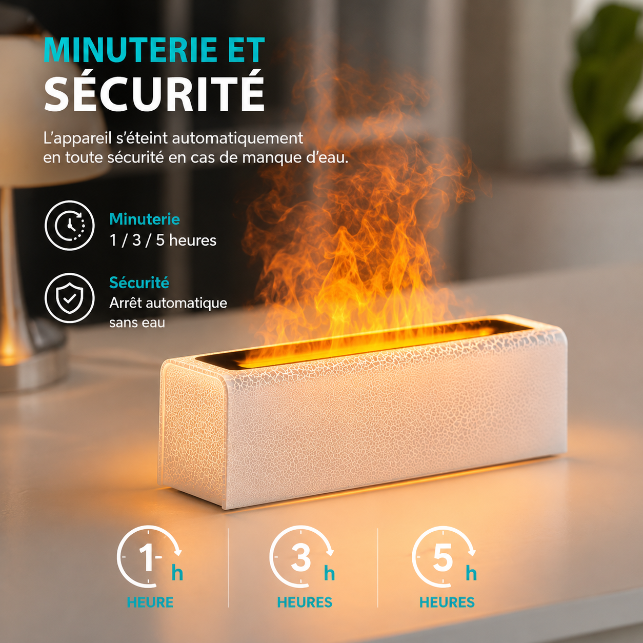 Diffuseur Huiles Essentielles KINSCOTER – 150ml Effet Flamme LED