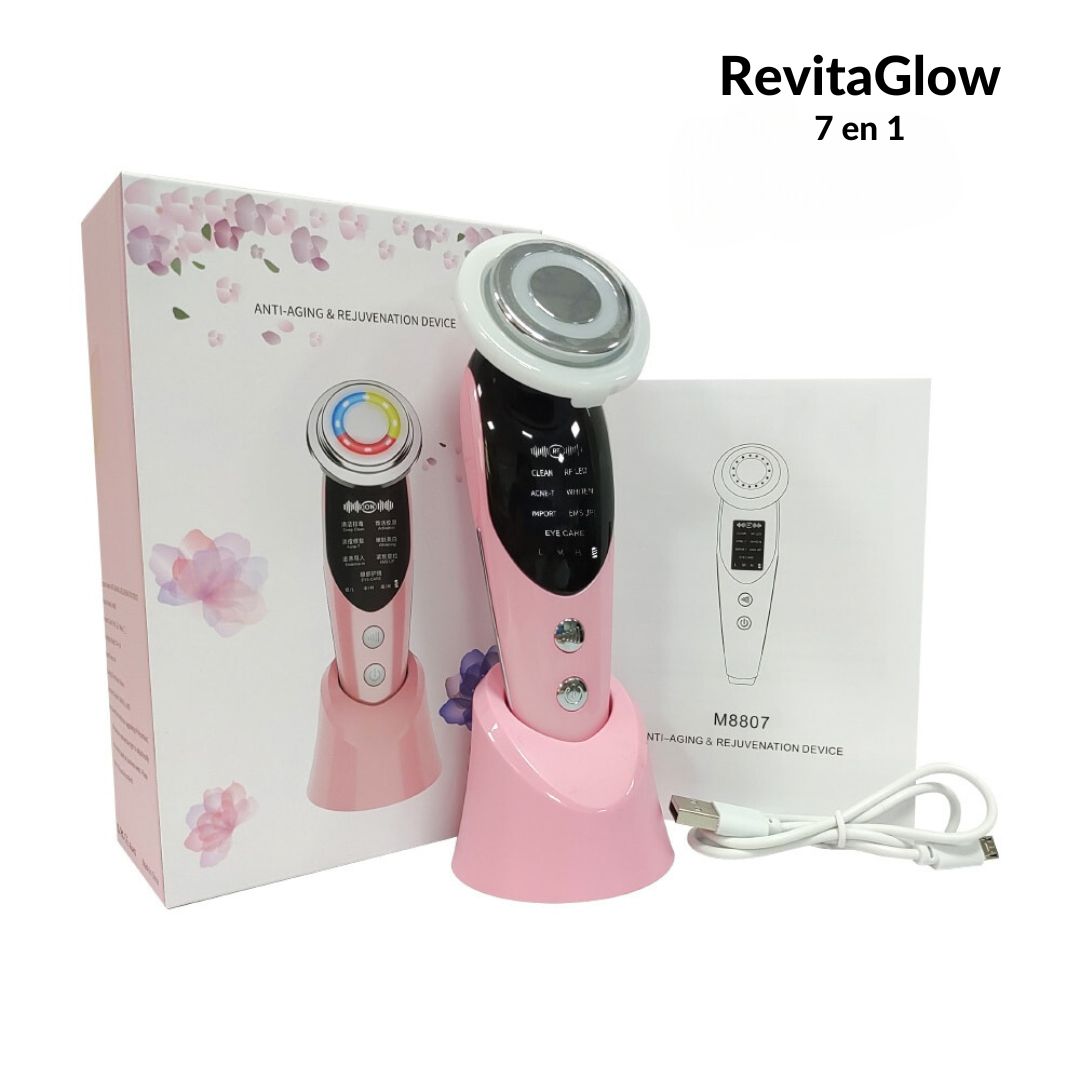 RevitaGlow™ – Appareil de Massage Facial 7 en 1 | Soin Anti-Âge & Nettoyage Profond